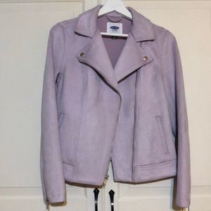 faux suede moto jacket